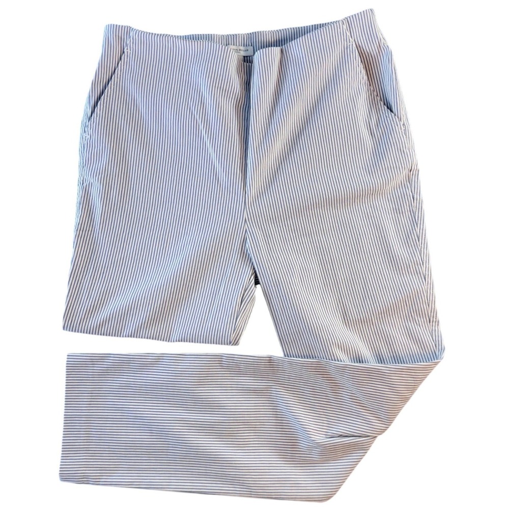 Nautical Carolina Belle Montreal Striped Ankle Pants Blue White Size 6 Slim